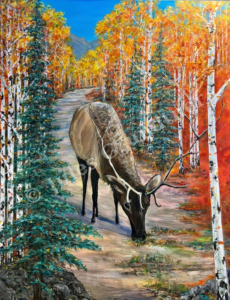 Autumn Graze — original painting by Julie Grundtner, Evergreen, Colorado
