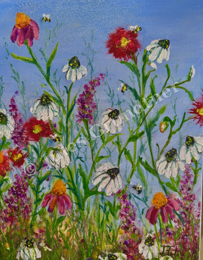 Daisy Meadow — original painting by Julie Grundtner, Evergreen, Colorado