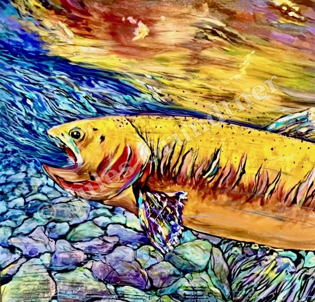 Golden Trout — original painting by Julie Grundtner, Evergreen, Colorado