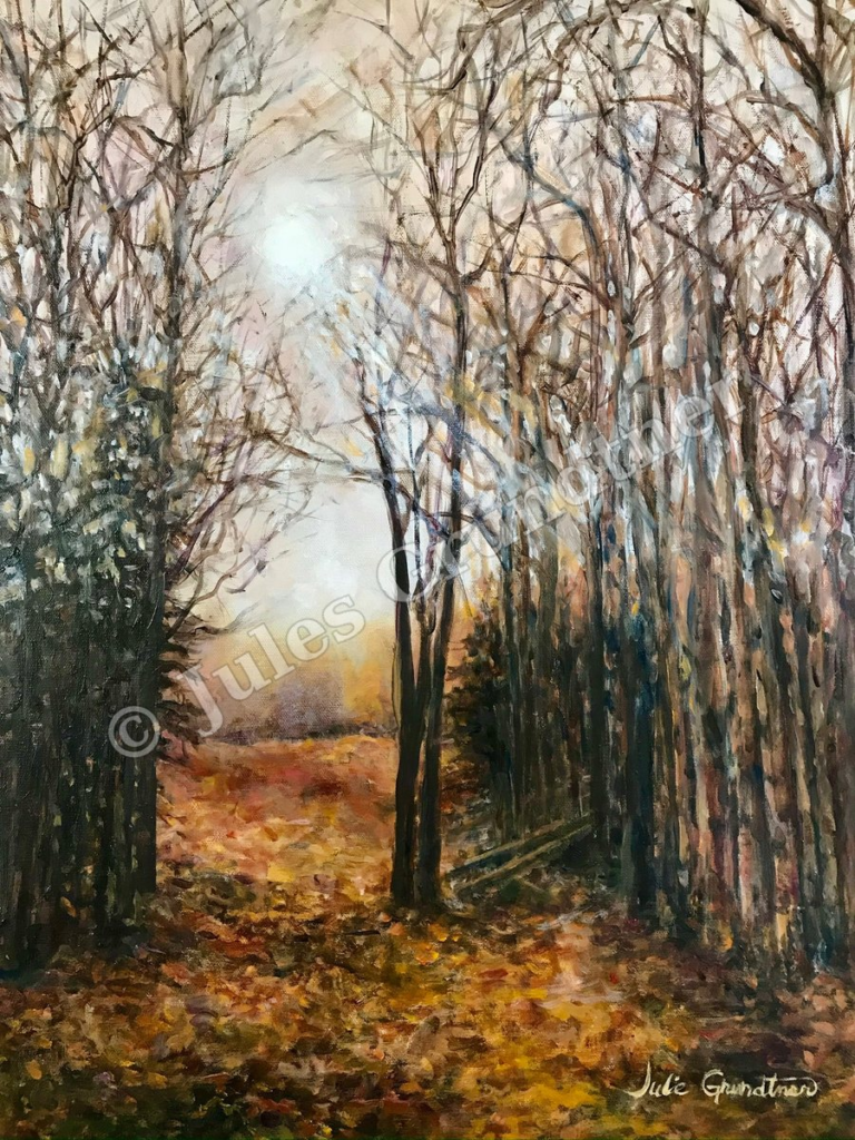 Winter's Edge — original painting by Julie Grundtner, Evergreen, Colorado