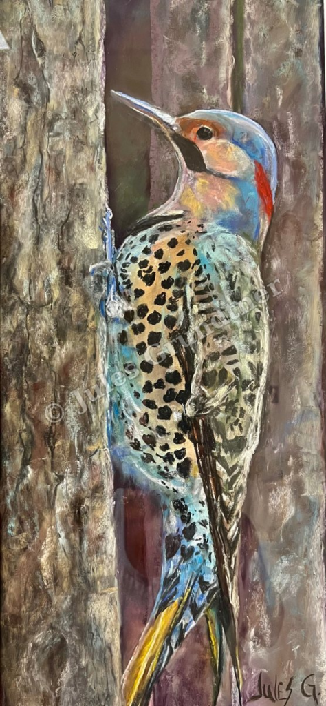 Woodland Watch — original painting by Julie Grundtner, Evergreen, Colorado